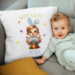Personalized 3D Cartoon Flower Pot Boy Girl Soft Throw Pillow Cover with Name Easter Family Party Home Decor Gift for Kids