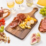 Personalisierte gravierte Kranz Küche hölzerne Charcuterie Schneidebrett mit Griff und Name Hochzeit Housewarming Geschenk für Familie