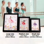 Personalized Ballet Girl Wooden Shadow Box Photo Frame Competition Pin Storage with Name and Birth Flower Birthday Gift for Ballerina