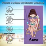 Personalisiertes Cartoon Strandmode Figur Schnell Trocknendes Übergroßes Strandtuch mit Namen Sommer Urlaub Zubehör Geburtstag Geschenk für Familie