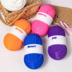 Recipiente de ganchillo con forma de ovillo multicolor personalizado con nombre Accesorios de ganchillo para guardar Regalo de cumpleaños para los amantes del punto