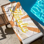 Toalla de playa personalizada, multicolor, extragrande, de secado rápido, con el nombre reflejado en el sol, esencial para viajes Regalo de cumpleaños para un amigo de la familia
