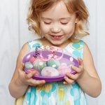 Personalized Cute Bunny Bow Initial Fillable Jumbo Easter Egg with Name Party Favor Egg Hunting Easter Hamper Gift for Boys Girls