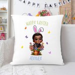 Personalized 3D Cartoon Flower Pot Boy Girl Soft Throw Pillow Cover with Name Easter Family Party Home Decor Gift for Kids