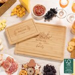 Gepersonaliseerde Gegraveerde Bloemennaam FSC Bamboe Keuken Charcuterie Snijplank met Sapgroef Housewarming Huwelijksgeschenk voor Familie