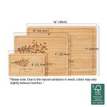 Tabla de cortar de bambú personalizada con el nombre grabado en el árbol del amor con ranura para zumo Regalo de boda para inauguración de la casa para la pareja