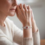 Personalizada Estrella de la Vida de Emergencia Médica de alerta desmontable ID Tag pulsera con texto grabado Día de la Madre Cumpleaños de regalo para las mujeres