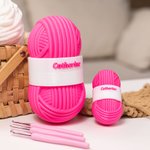 Recipiente de ganchillo con forma de ovillo multicolor personalizado con nombre Accesorios de ganchillo para guardar Regalo de cumpleaños para los amantes del punto