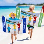 Personalized Multicolor Photo Quick Dry Oversized Beach Towel with Text Summer Vacation Travel Essential Beach Party Gift for Family Kids