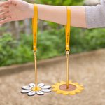 Personalized Sunflower Daisy Portable Wrist Yarn Holder Storage Pot with Engraved Name Crochet Accessories Birthday Gift for Craft Knitting Lovers