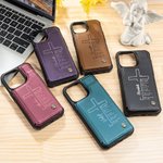 Personalized Cross Bible Leather Flip Wallet Phone Case for iPhone with Name RFID Blocking Card Holder Baptism Birthday Gift for Christian