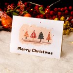 Biglietti di Natale con albero di Natale Merry Christmas