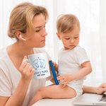 Personalized Baby Footprint 11 oz 15 oz Ceramic Mug with Name and Year Birthday Baby Shower Gift for New Parents Mom Dad