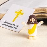 Personalised Miniature Baby Jesus Figurine with Blessing Card Set Desk Decor Religious Baptism Easter Basket Stuffer Gift for Christian Believers