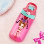 Personalisierte Cartoon Mini Boss Charakter Name 16 oz Kind Wasserflasche mit Stroh und Spill-Proof-Deckel zurück zu Schule Geburtstag Geschenk für Mädchen Jungen