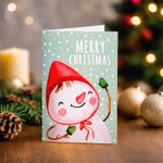 Merry Christmas Snowman Christmas Card