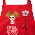 Personalisierte Cartoon Charakter Mini Boss Geburt Blume einstellbar Schürze Koch Hut Set mit Tasche Kochen Backen Zubehör Geburtstag Geschenk für Kinder