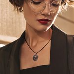 Personalized Punk Cross Compass Photo Projection Necklace Gothic Style Jewelry Anniversary Birthday Gift for Family Friends Rock Lovers