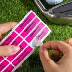 Set de 16 pegatinas personalizadas de vinilo multicolor a prueba de agua para golf o tenis con nombre y número regalo para amantes del golf