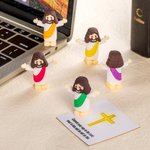 Personalised Miniature Baby Jesus Figurine with Blessing Card Set Desk Decor Religious Baptism Easter Basket Stuffer Gift for Christian Believers