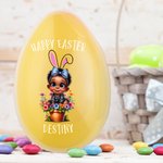 Personalized Happy Easter Flower Pot Baby Easter Egg with Name Basket Filler Easter Party Gift for Kids