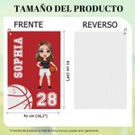 Toalla personalizada suave y de secado rápido con dibujo de balón nombre y clip regalo de cumpleaños para amantes del deporte
