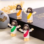 Personalised Miniature Baby Jesus Figurine with Blessing Card Set Desk Decor Religious Baptism Easter Basket Stuffer Gift for Christian Believers