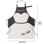 Personalisierte Anzug Abendkleid Design Name wasserdicht Schürze mit Taschen und verstellbarem Halsband Bridal Shower Jahrestag Geschenk für Newlyweds