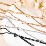 Personalised Heart-shaped Pendant Matching Magnetic Bracelet with Engraved Initial Birthday Valentine's Day Anniversary Gift for Couples Friends