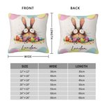 Personalized Quirky Easter Egg Bunny Soft Throw Pillow Cover with Name Easter Party Home Decor Gift for Kids