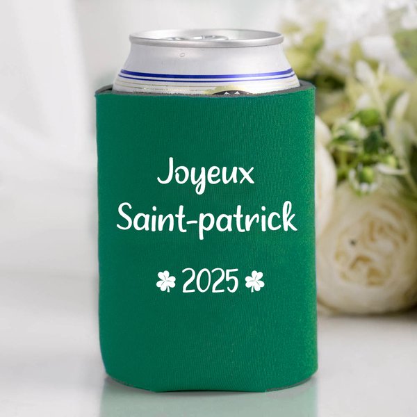 Manches de Refroidisseur de Bouteille à Canettes de Bière Set de 12 Personnalisé avec Texte Cadeau de St-Patrick pour Buveur et Amateur d'Alcool