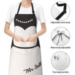 Personalisierte Anzug Abendkleid Design Name wasserdicht Schürze mit Taschen und verstellbarem Halsband Bridal Shower Jahrestag Geschenk für Newlyweds