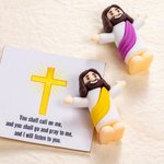 Personalised Miniature Baby Jesus Figurine with Blessing Card Set Desk Decor Religious Baptism Easter Basket Stuffer Gift for Christian Believers
