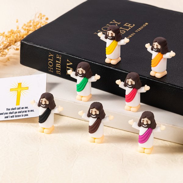 Personalized Miniature Baby Jesus Figurine with Blessing Card Set Desk Decor Religious Baptism Easter Basket Stuffer Gift for Christian Believers