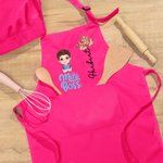 Personalisierte Cartoon Charakter Mini Boss Geburt Blume einstellbar Schürze Koch Hut Set mit Tasche Kochen Backen Zubehör Geburtstag Geschenk für Kinder