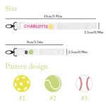 Gepersonaliseerde Tennis Baseball Pickleball Hof omheining tas haak met borduurwerk initiële naam sport accessoire Game Day Gift voor sportliefhebber