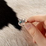 Personalized Simple Line Design Turquoise Ring with Initial Western Culture Jewelry Birthday Gift for Women Cowgirl Lovers