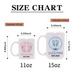 Personalized Baby Footprint 11 oz 15 oz Ceramic Mug with Name and Year Birthday Baby Shower Gift for New Parents Mom Dad