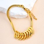 Personalised Dainty Heart Charm Bracelet with 1-12 Engraved Names Family Jewellery Mother's Day Birthday Gift for Mom Grandma