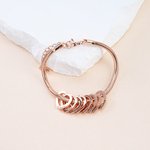 Personalised Dainty Heart Charm Bracelet with 1-12 Engraved Names Family Jewellery Mother's Day Birthday Gift for Mom Grandma