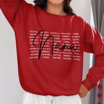 Personalized Multicolor 1-20 Names Soft Crewneck T-shirt Sweatshirt with Title Mother's Day Birthday Gift for Mom Grandma
