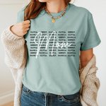 Personalized Multicolor 1-20 Names Soft Crewneck T-shirt Sweatshirt with Title Mother's Day Birthday Gift for Mom Grandma