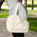 Henkilökohtainen vapaa Corduroy vetoketju Crossbody Kangaskassi kirjailtu nimi ja useita taskuja Travel tarvikkeet syntymäpäivälahja perheelle ystäville