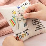 Personlig söt barnliknande krona sockerrör tandfé kudde med namn och ficka första tand förlorad födelsedagspresent för pojkar flickor