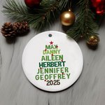 Pendentif en Porcelaine Décor d'Arbre de Noël Ornement Personnalisé avec Nom Cadeau Noël