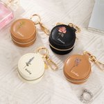 Personalized Portable Birth Flower PU Leather Ring Holder Jewelry Box with Name Birthday Mother's Day Gift for Her