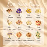 Personalized Dainty 1-8 Colorful Birth Flower Pendant Necklace Family Jewelry Birthday Mother's Day Gift for Women