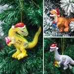 Ornement de Noël Modèle Dinosaure Décor Personnalisé avec Année et Gravure de Nom Cadeau d'Anniversaire de Noël pour Enfants