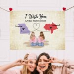 Gepersonaliseerde lange afstand staat tot staat kaart Canvas schilderij met naam Home Decor afstuderen vriendschap Gift voor familie vriend