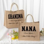 Personalized Leopard Print Love Heart 1-12 Names Reusable Large Jute Tote Bag with Nickname Mother's Day Birthday Gift for Women